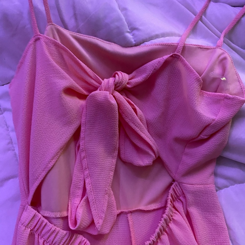Pink silk jumpsuit